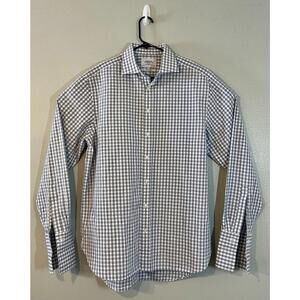 Charles Tyrwhitt Shirt Mens 16.5/36 Blue Plaid Button Down Classic Fit